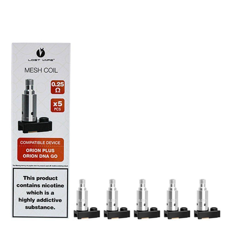 Lost Vape Orion Plus DNA Replacement Coils (Pack of 5) 0.25ohm with packaging