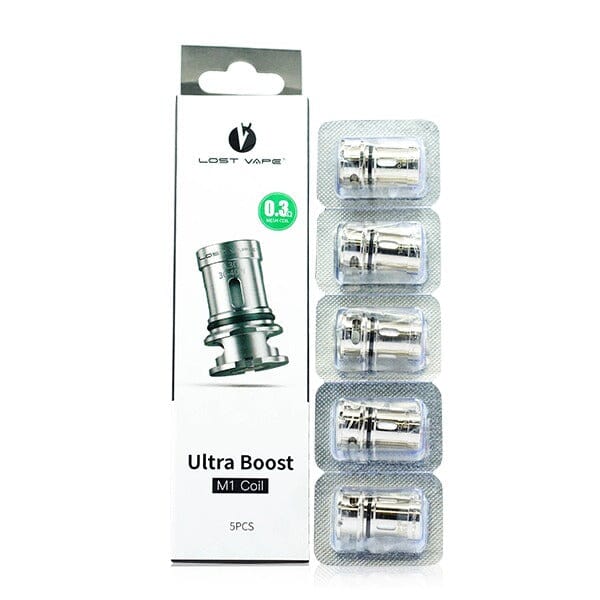 Lost Vape Ultra Boost Coils (5-Pack) - 0.3 ohm M1 Coil with packaging