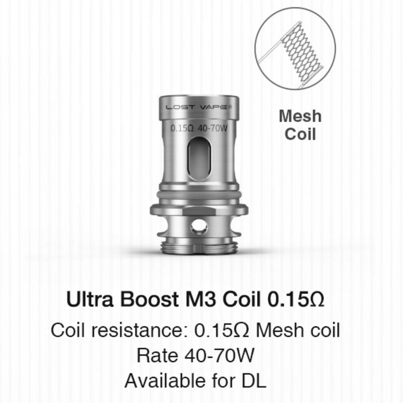 Lost Vape Ultra Boost Coils (5-Pack) 0.15 ohm M3 Coil without packaging