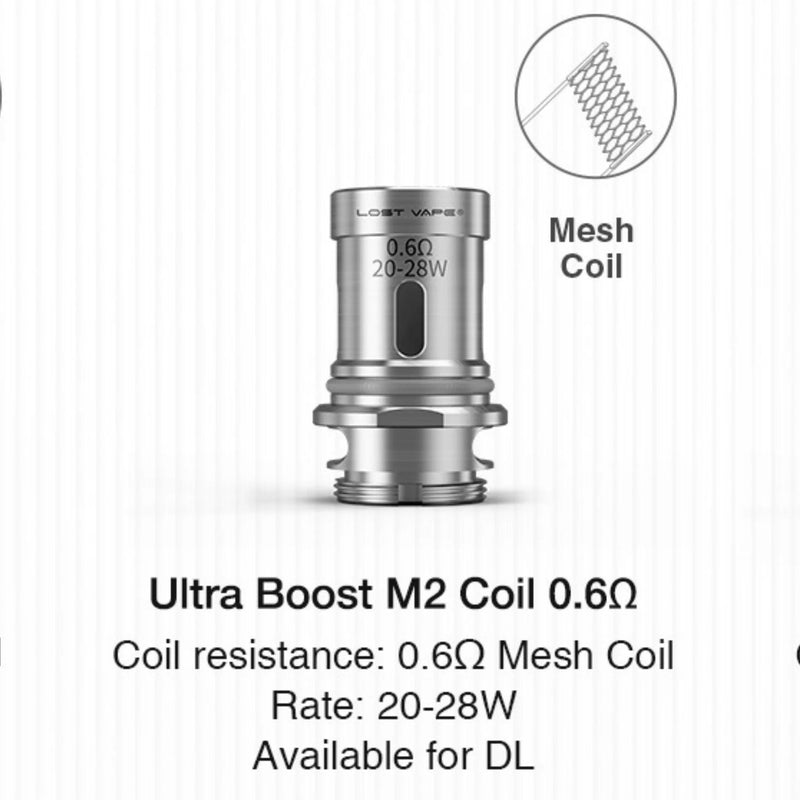 Lost Vape Ultra Boost Coils (5-Pack) 0.6ohm M2 Coil without packaging