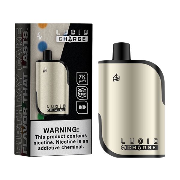 Lucid Charge Disposable | 7000 Puffs | 14mL | 50mg birthday cake with packaging