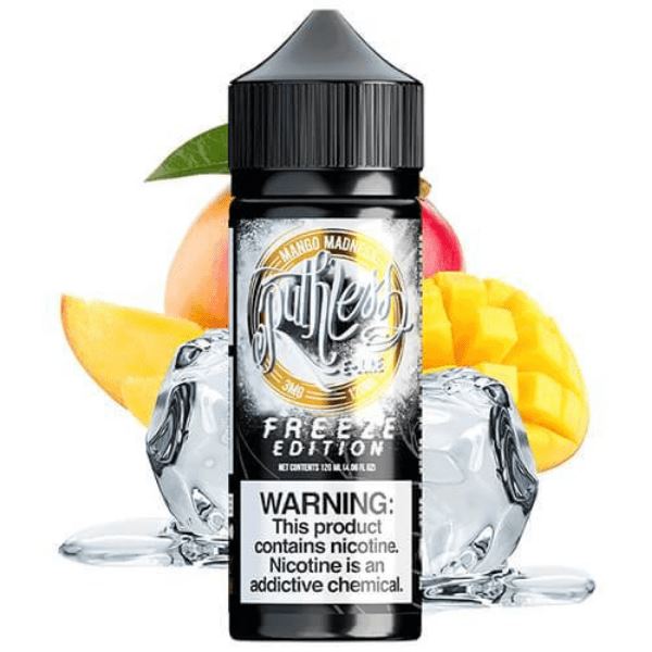 Mango Madness by Ruthless Series Freeze Edition 120ml bottle with background
