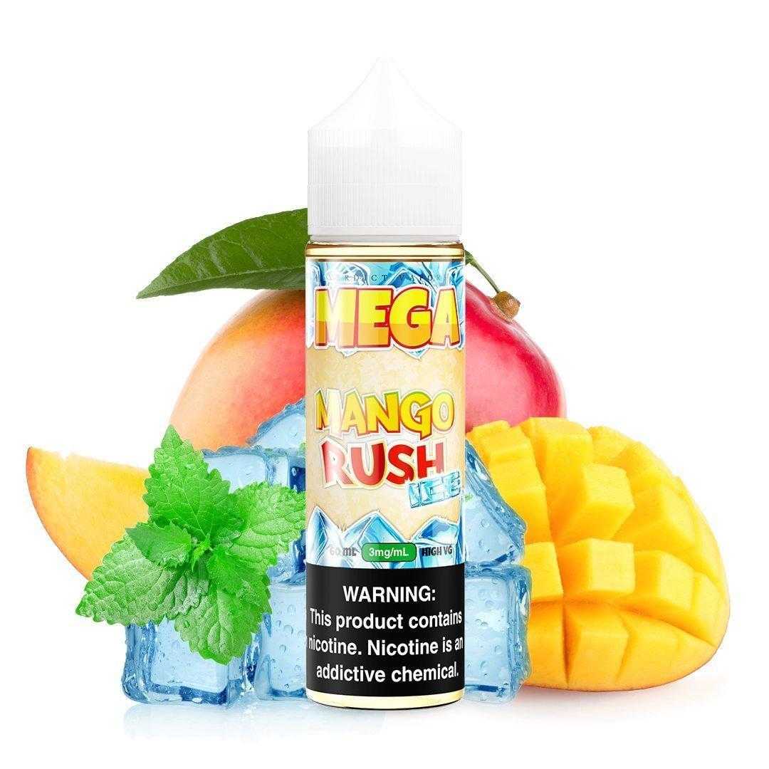 MEGA | Mango Rush Ice 60ML eLiquid bottle with background