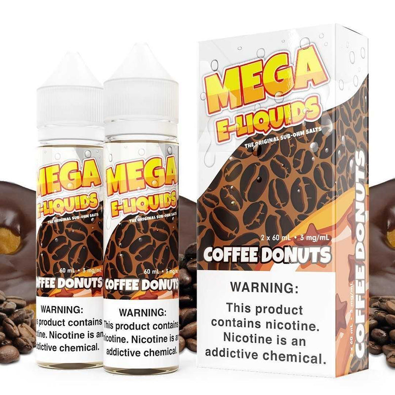Coffee Donuts by MEGA eJuice 2X 60ML with background
