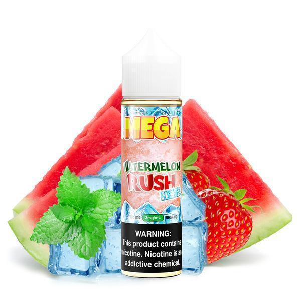 MEGA | Watermelon Rush Ice 60ML eLiquid bottle with background