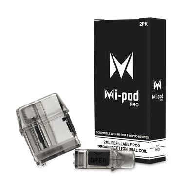 Mi-Pod Pro Replacement Pods 2mL | 2-Pack black with packaging