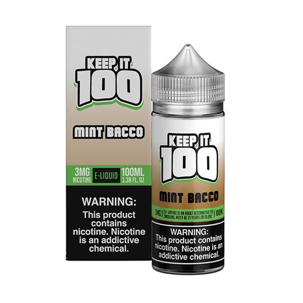 Mint Bacco by Keep It 100 TF-Nic Series 100mL with packaging