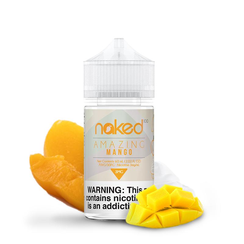 Amazing Mango by Naked 100 60ml bottle with background