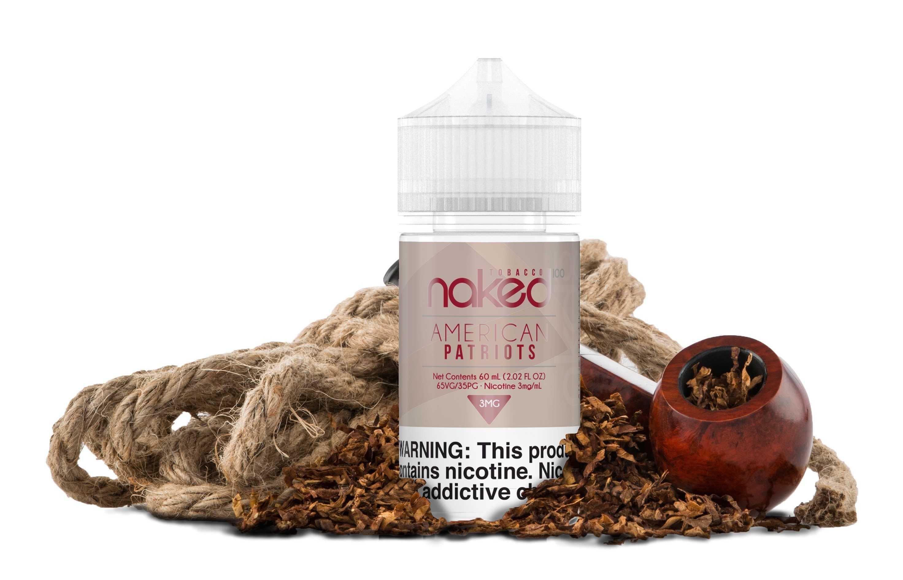 American Patriots by Naked 100 Tobacco 60ml bottle with background