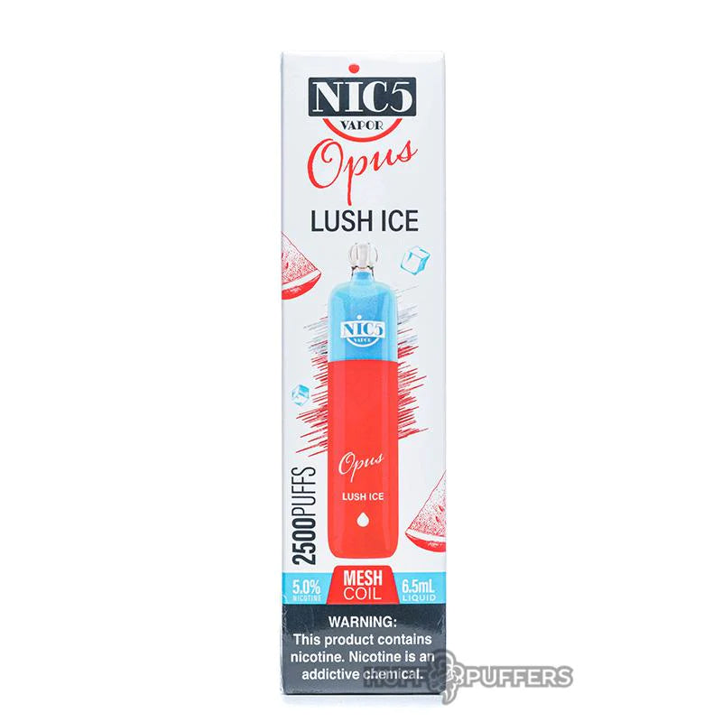 Nic5 Disposable | 2500 Puffs | 6.5mL - Lush Ice packaging