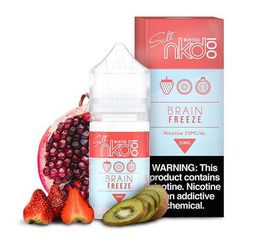 Naked Salt 30mL - Strawberry Pom (Brain Freeze) 35mg with background