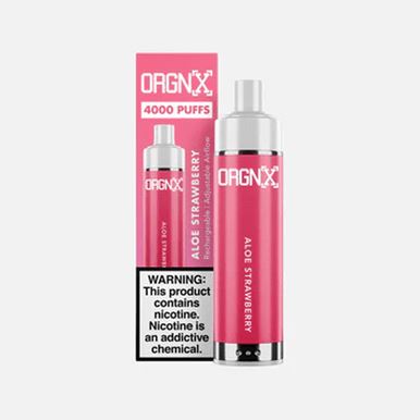 ORGNX Disposable 4000 puffs 9mL 5% aloe strawberry with packaging