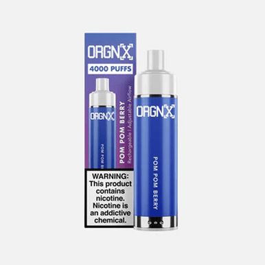 ORGNX Disposable 4000 puffs 9mL 5% pom pom berry with packaging