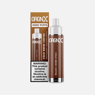 ORGNX Disposable 4000 puffs 9mL 5% cold brew coffee with packaging