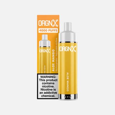 ORGNX Disposable 4000 puffs 9mL 5% aloe mango with packaging