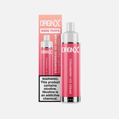 ORGNX Disposable 4000 puffs 9mL 5% strawberry ice cream with packaging