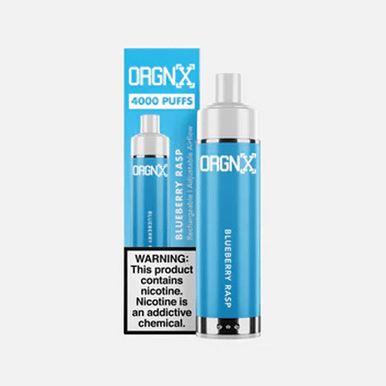 ORGNX Disposable 4000 puffs 9mL 5% blueberry rasp with packaging