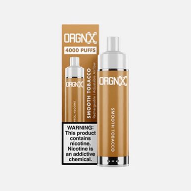 ORGNX Disposable 4000 puffs 9mL 5% smooth tobacco with packaging