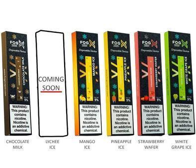 ORGNX | Fog X Disposable E-Cigs 5% (10-Pack) group photo