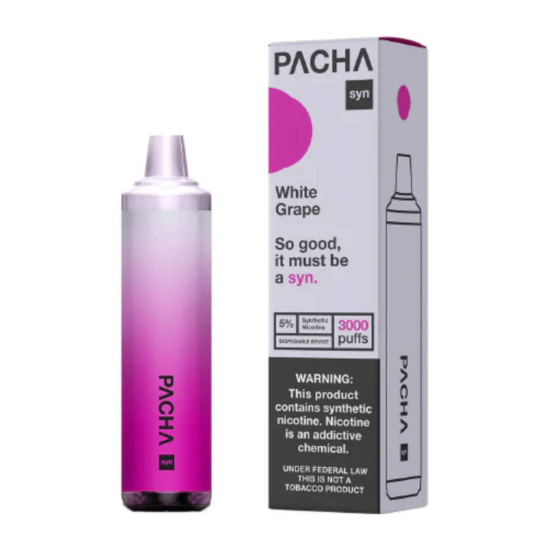 Pachamama Syn Disposable | 3000 Puffs | 8mL - White Grape with packaging