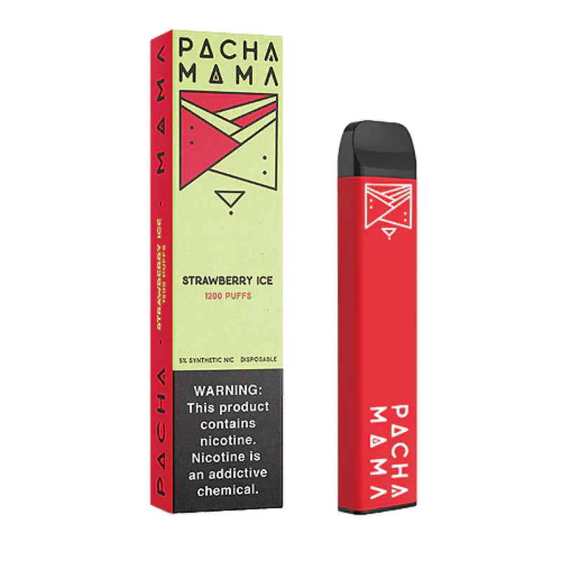 Pachamama Tobacco-Free Nicotine Disposable | 1200 Puffs | 4mL Strawberry Ice with Packaging