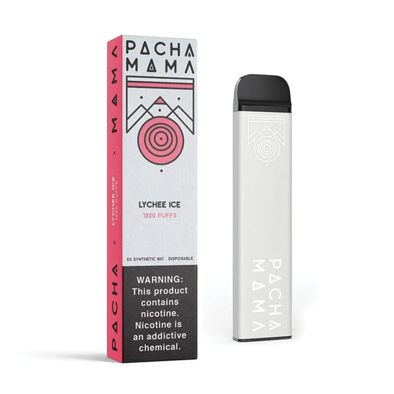 Pachamama Tobacco-Free Nicotine Disposable | 1200 Puffs | 4mL Lychee Ice with Packaging