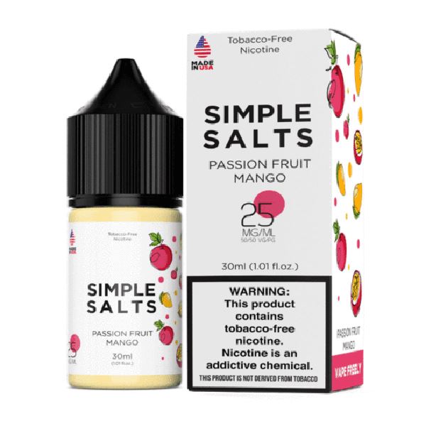 Passion Fruit Mango by Simple Salts E-Liquid  with Packaging