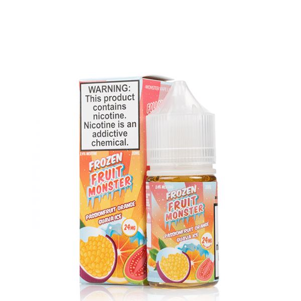 Passionfruit Orange Guava Ice By Frozen Fruit Monster Salts E-Liquid with packaging