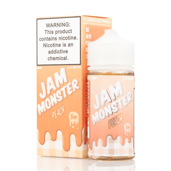 Peach by Jam Monster E-Liquid with packaging