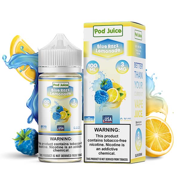 Blue Razz Lemonade by Pod Juice TFN Series 100mL with Packaging