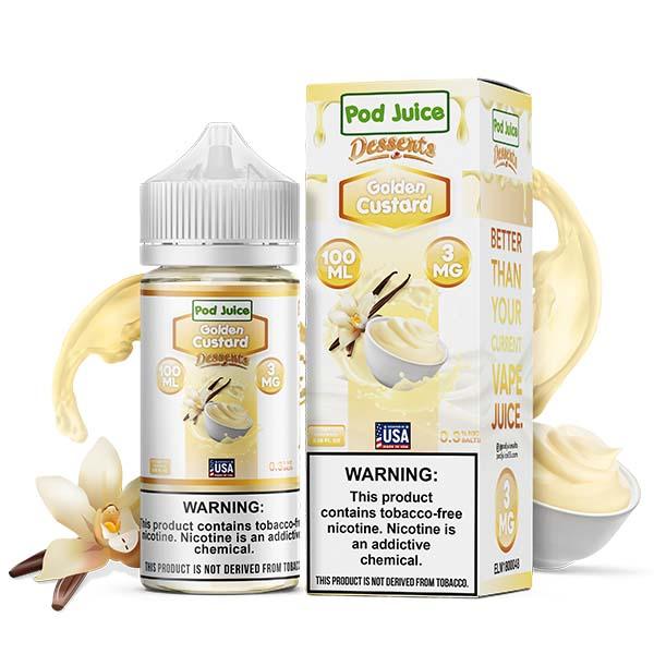 Golden Custard by Pod Juice TFN Series 100mL with Packaging