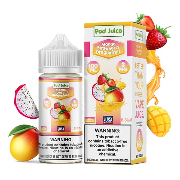 Mango Strawberry Dragonfruit by Pod Juice TFN Series 100mL with Packaging