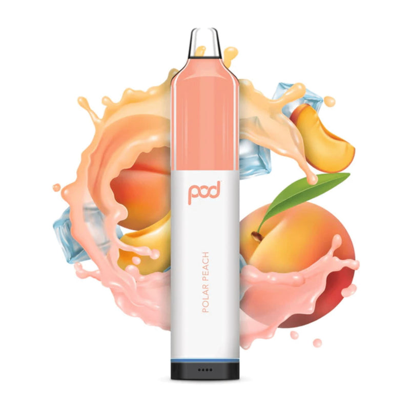 Pod Mesh 5500 Disposable | 5500 Puffs | 12mL - Polar Peach with background