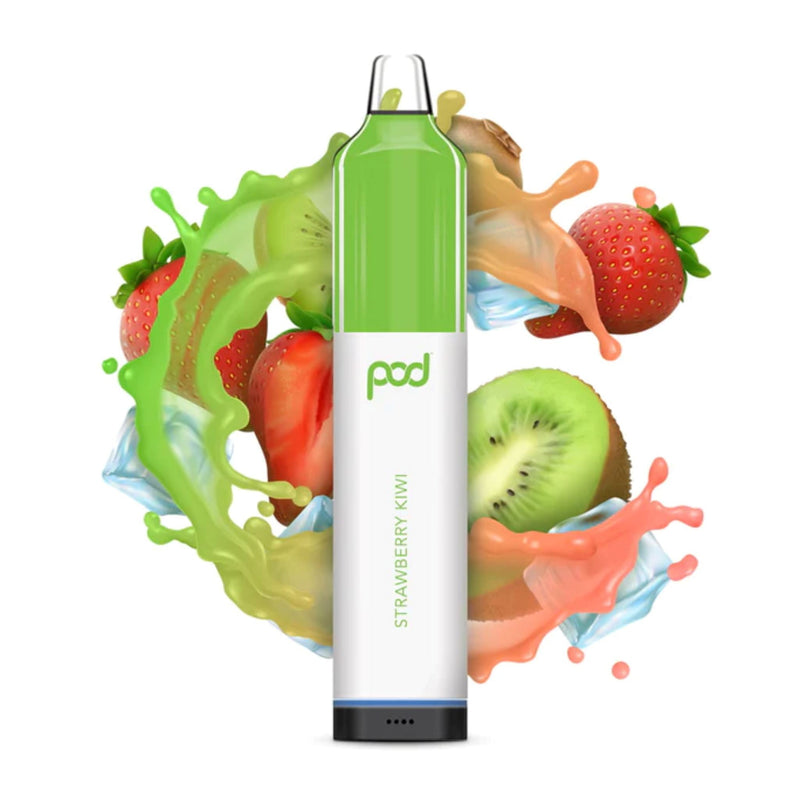 Pod Mesh 5500 Disposable | 5500 Puffs | 12mL - Strawberry Kiwi with background