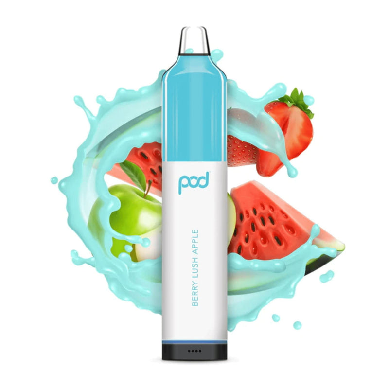 Pod Mesh 5500 Disposable | 5500 Puffs | 12mL - Berry Lush Apple with background
