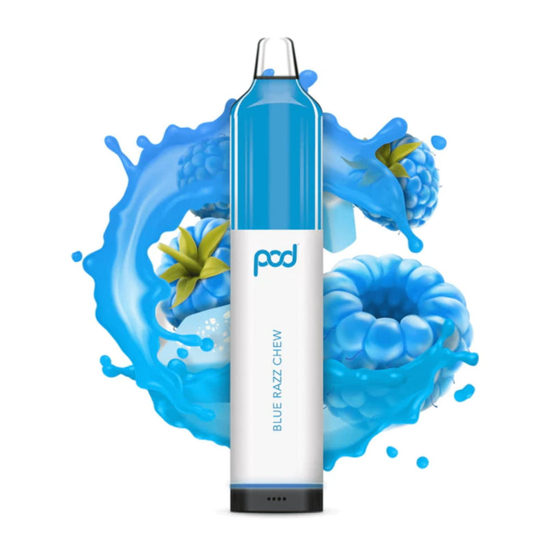 Pod Mesh 5500 Disposable | 5500 Puffs | 12mL - Blue Razz Chew with background