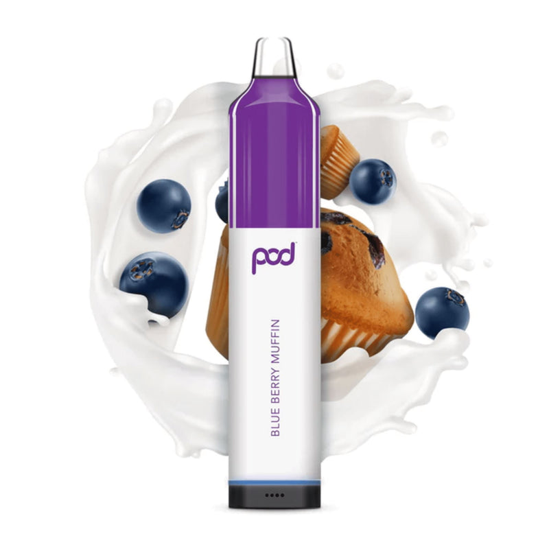 Pod Mesh 5500 Disposable | 5500 Puffs | 12mL - Blue Berry Muffin with background