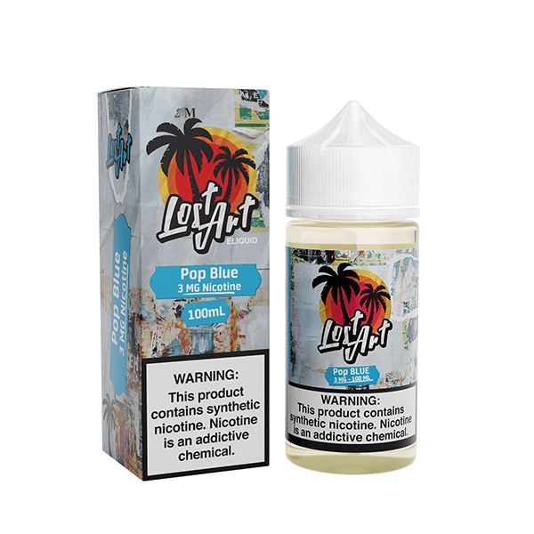 Pop Blue by Lost Art E-Liquid 100ml with packaging