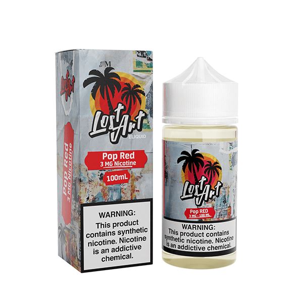 Pop Red by Lost Art E-Liquid 100ml with packaging