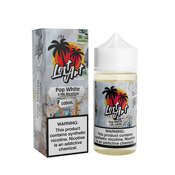 Pop White by Lost Art E-Liquid 100ml with packaging
