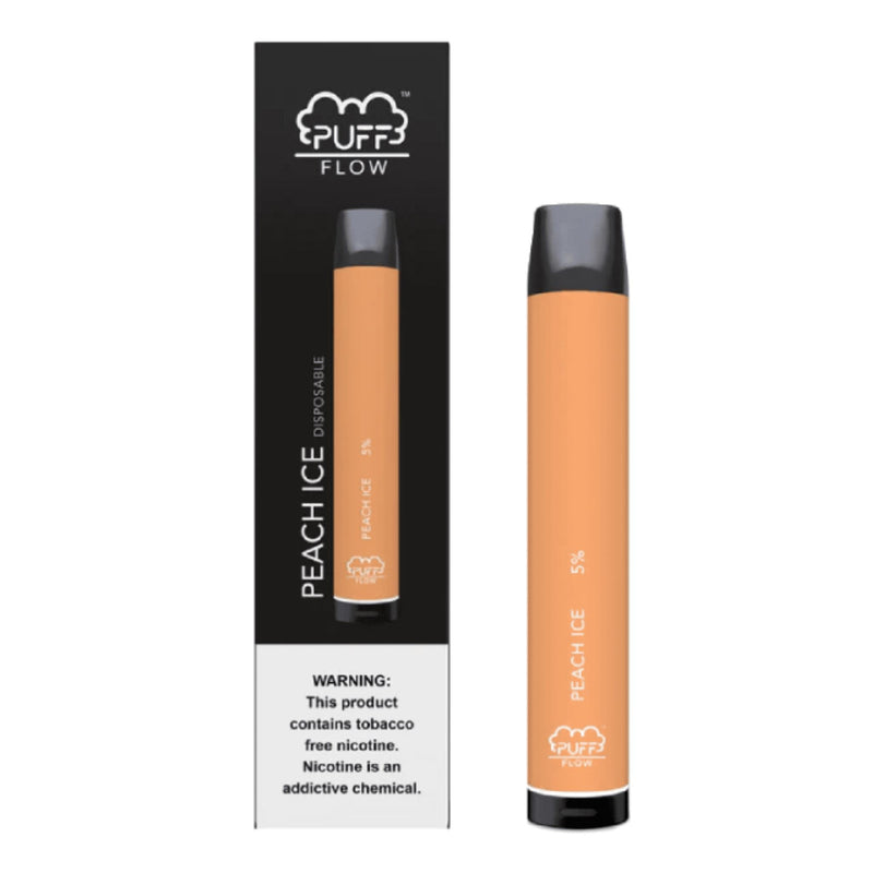Puff Flow Tobacco-Free Nicotine Disposable | 1800 Puffs | 6mL peach ice with packaging