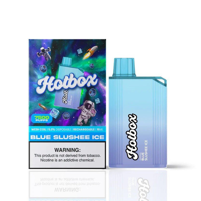 Puff HotBox Disposable | 7500 puffs | 16mL - Blue Slushee Ice with packaging