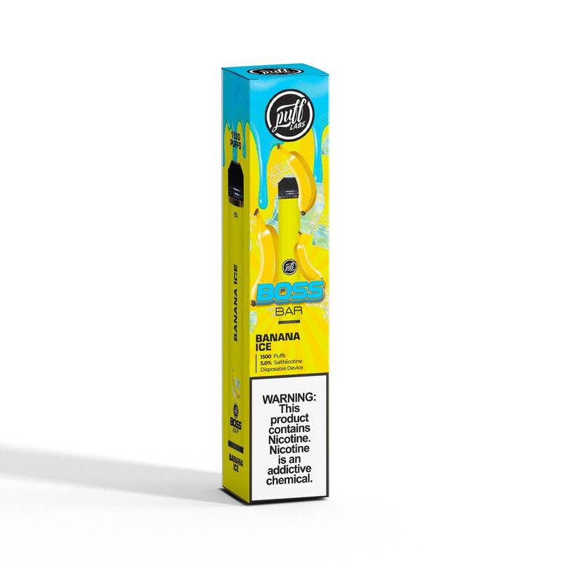 PUFF LABS | Puff Boss Bar Disposable 5% Nicotine (Individual) banana ice packaging