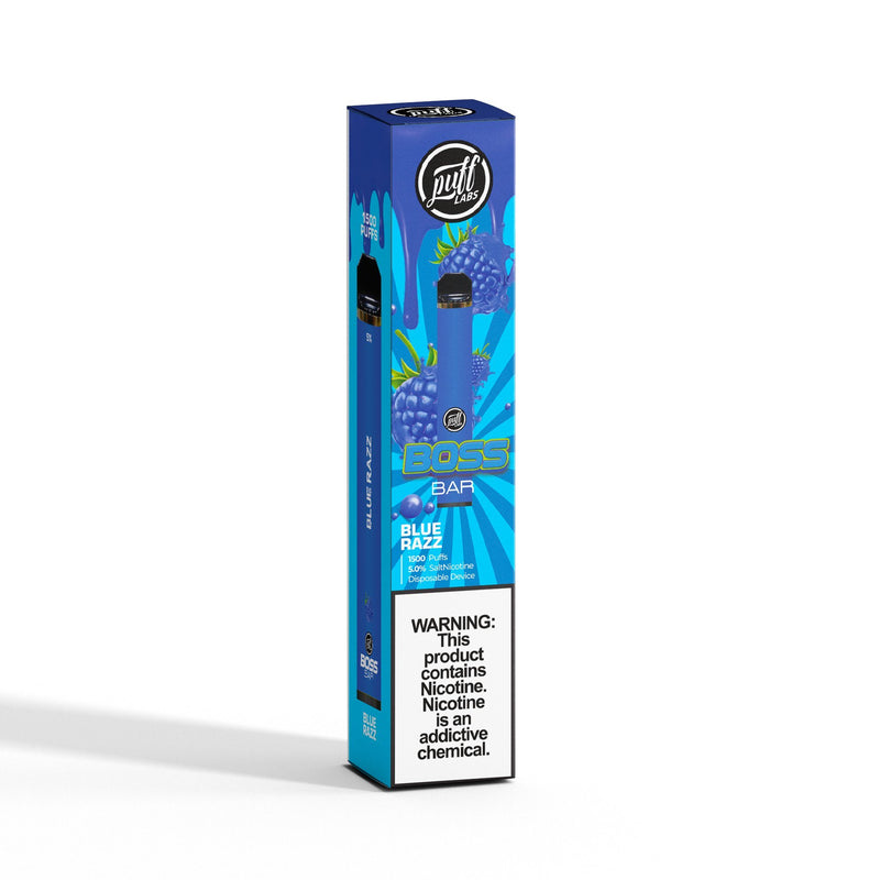 PUFF LABS | Puff Boss Bar Disposable 5% Nicotine (Individual) blue razz packaging