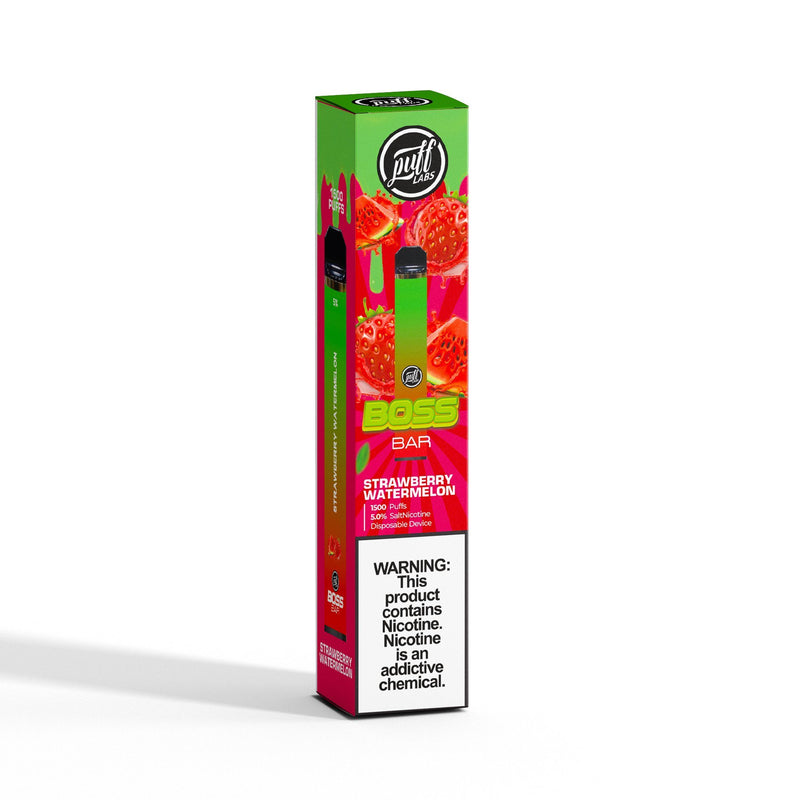 PUFF LABS | Puff Boss Bar Disposable 5% Nicotine (Individual) strawberry watermelon packaging