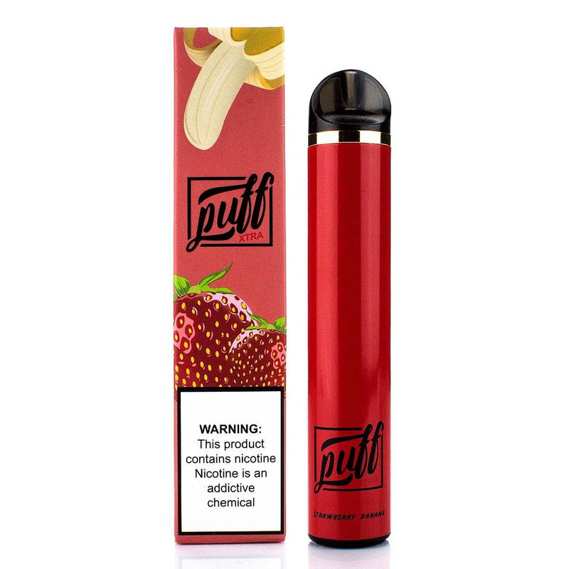 PUFF LABS | XTRA Disposable E-Cigs 5% Nicotine (Individual) strawberry banana with packaging