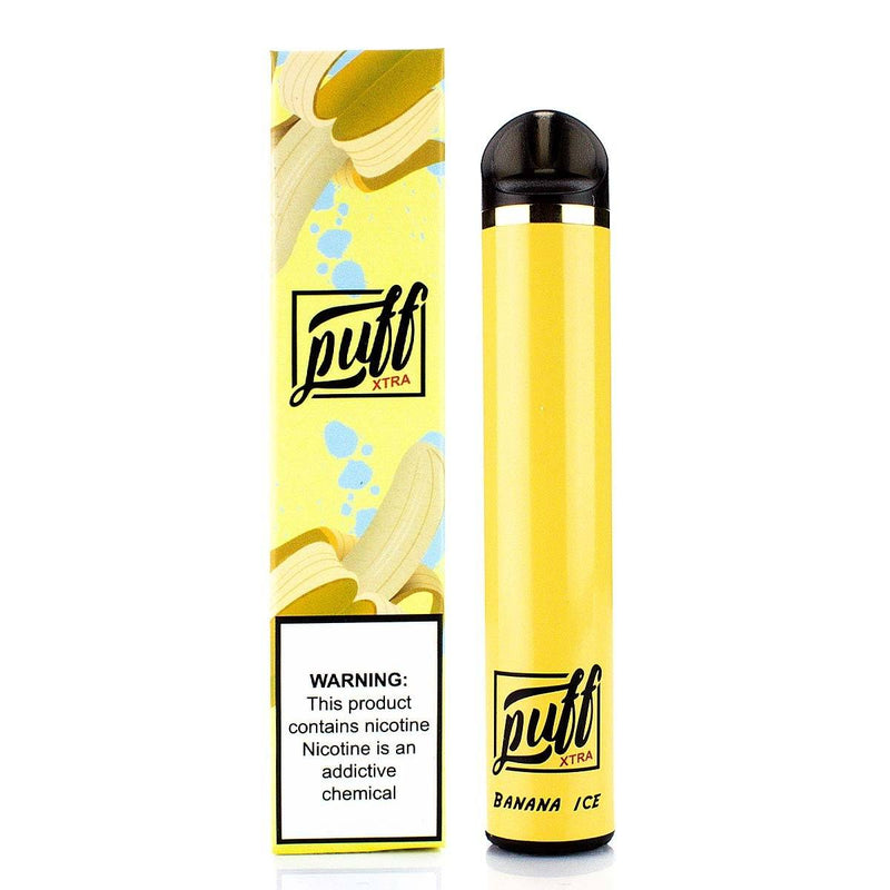 PUFF LABS | XTRA Disposable E-Cigs 5% Nicotine (Individual) banana ice with packaging