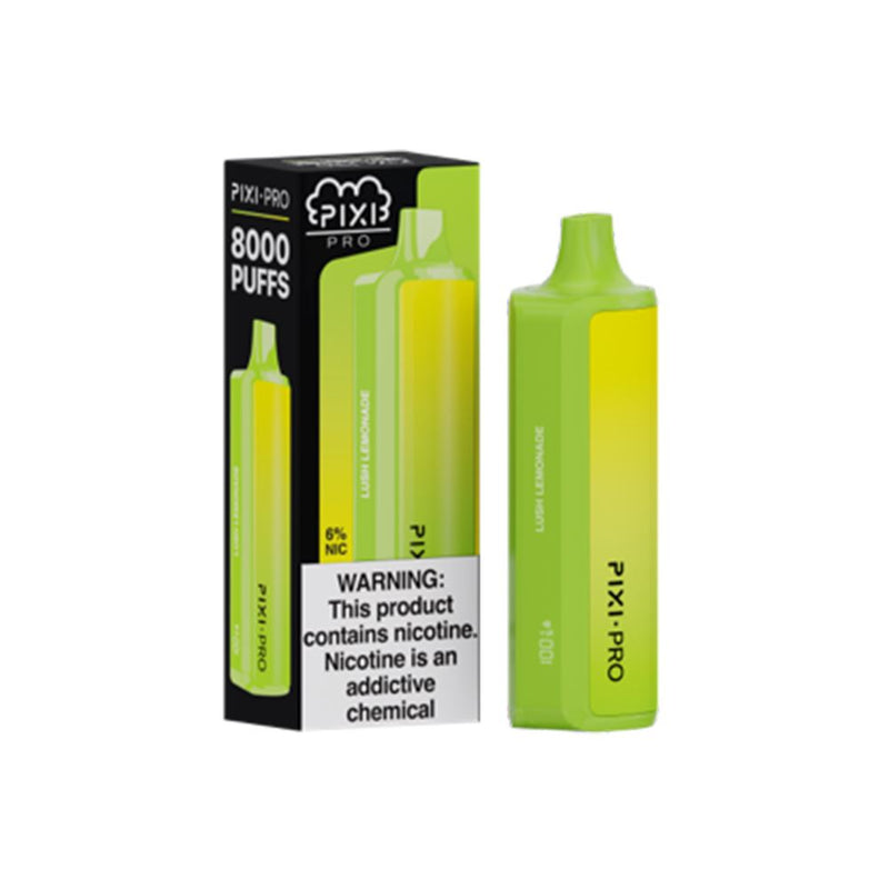 Pixi Pro Disposable 8000 Puffs 14mL 60mg - Lush Lemonade with packaging