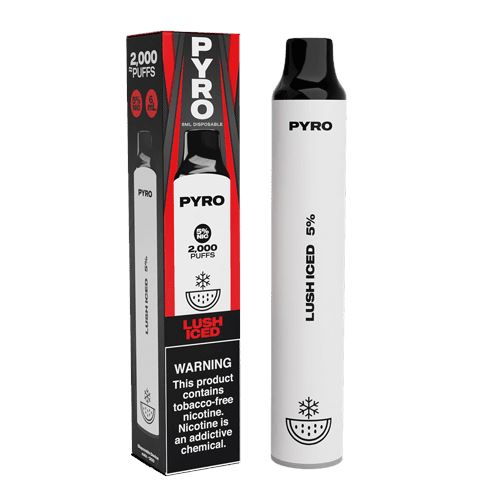 Pyro Disposable 2000 Puffs 6mL lush iced with packaging