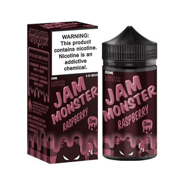 Raspberry by Jam Monster E-Liquid with packaging